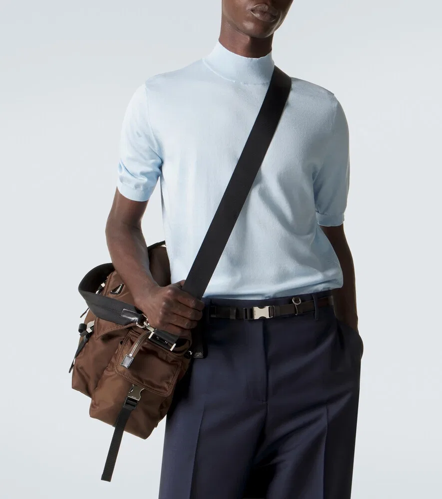 Хлопковый свитер Prada, синий — фото 3