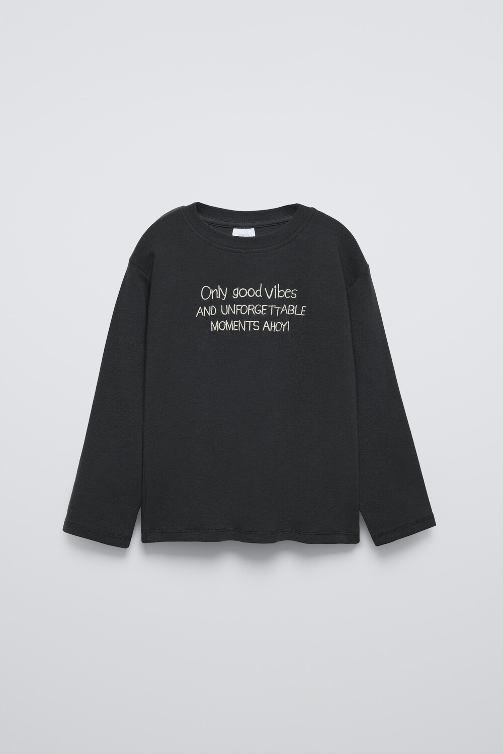 

Футболка с вышитым лозунгом ZARA, темный антрацит