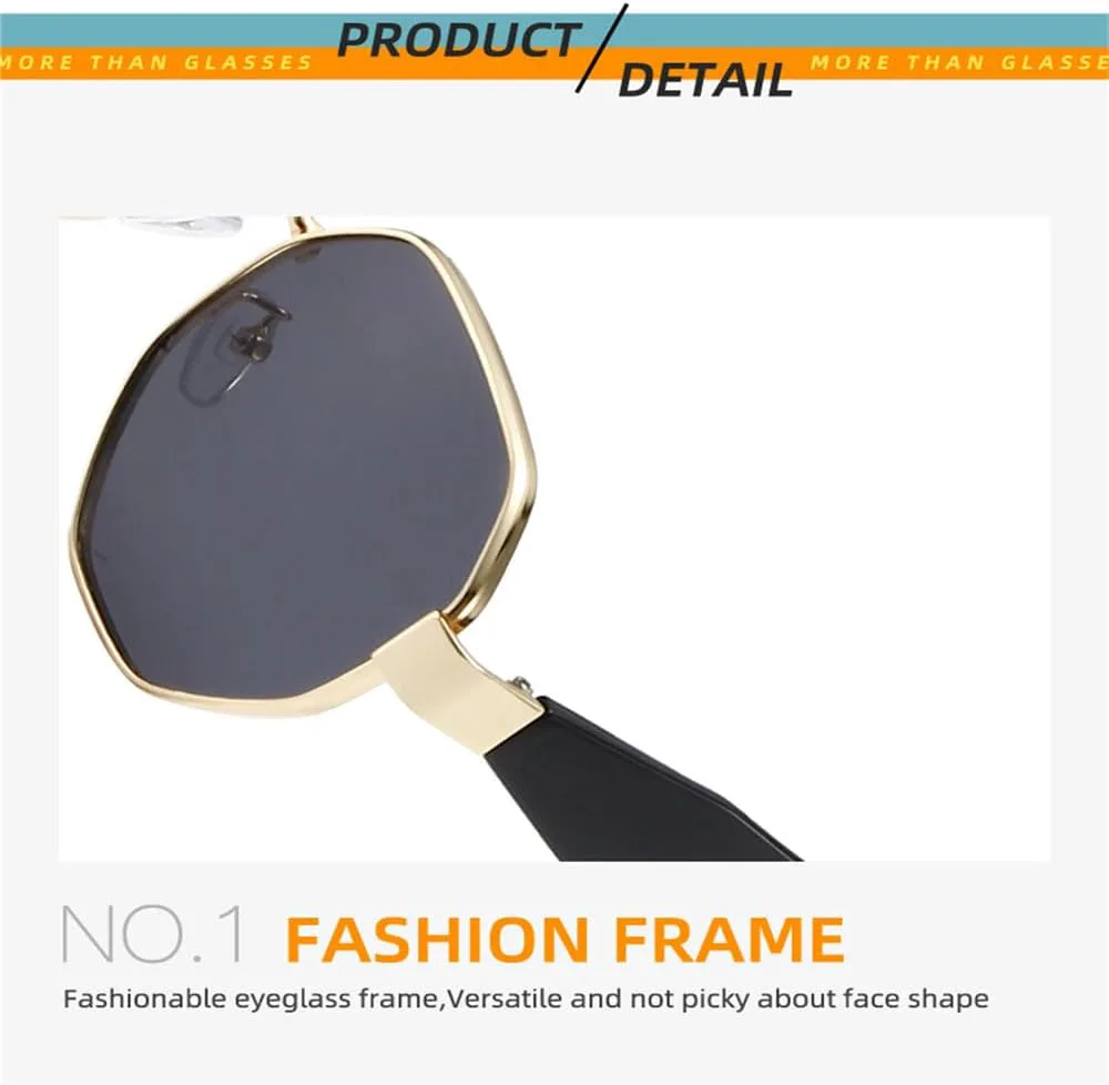 

Женские винтажные солнцезащитные очки в многоугольной металлической оправе с градиентными линзами, мужские солнцезащитные очки для активного отдыха LOVQZAOF, Blue