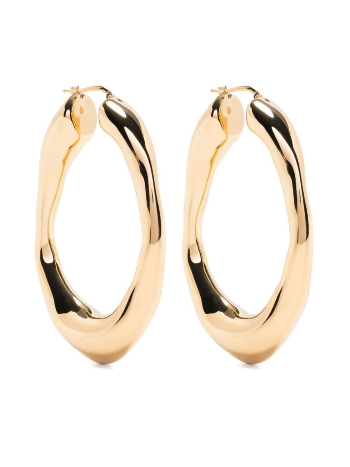 

Массивные серьги-кольца с логотипом Jil Sander, золотой