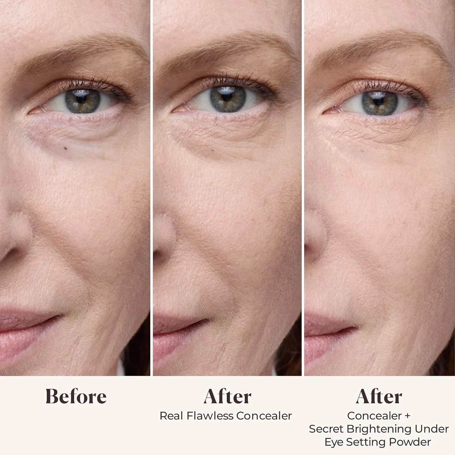 Laura Mercier Secret Brightening Under-Eye Loose Setting Powder, пигменты персикового и розового оттенков для осветления под глазами, коррекции цвета, фиксации и продления стойкости консилера, набор с кистью — фото 4