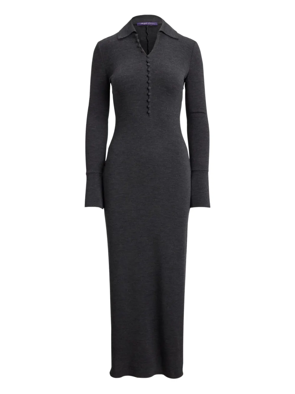 

Расклешенное платье миди на пуговицах Ralph Lauren Collection, серый