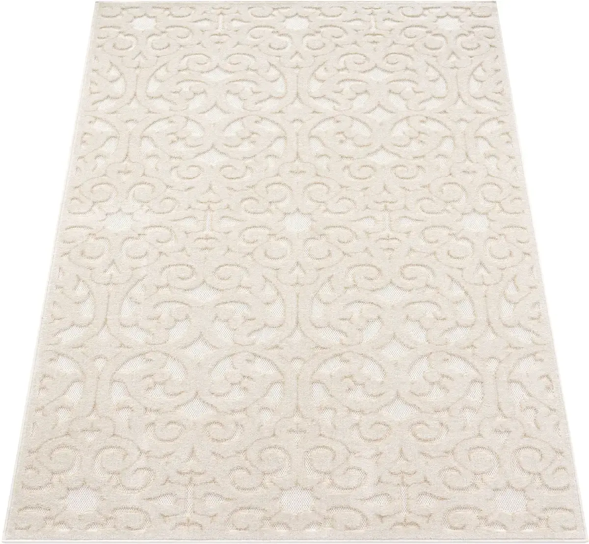 

Ковер Paco Home "Cotton 234", прямоугольный, однотонный, эффект high-low, орнамент, бохо, подходит для использования на открытом воздухе 200х290 см, цвет creme