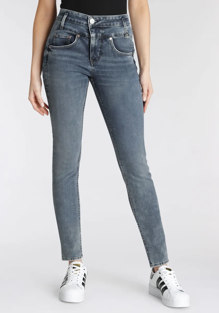 

Великолепные джинсы с завышенной талией "Sharp Slim Reused Denim" Herrlicher, синий