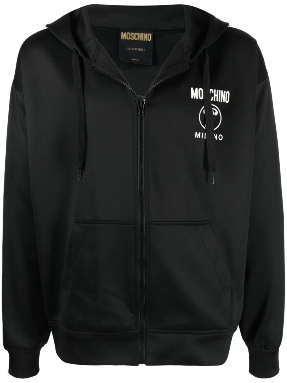 

Moschino худи на молнии с логотипом, черный