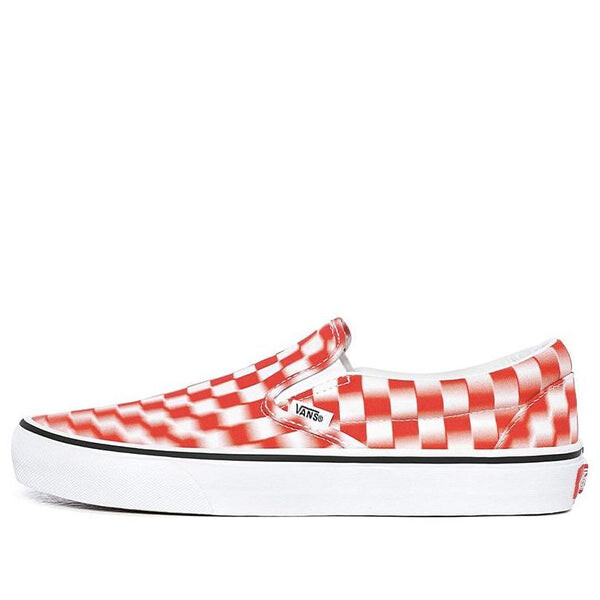 

Кроссовки classic slip-on 'blur check - white red' Vans, белый