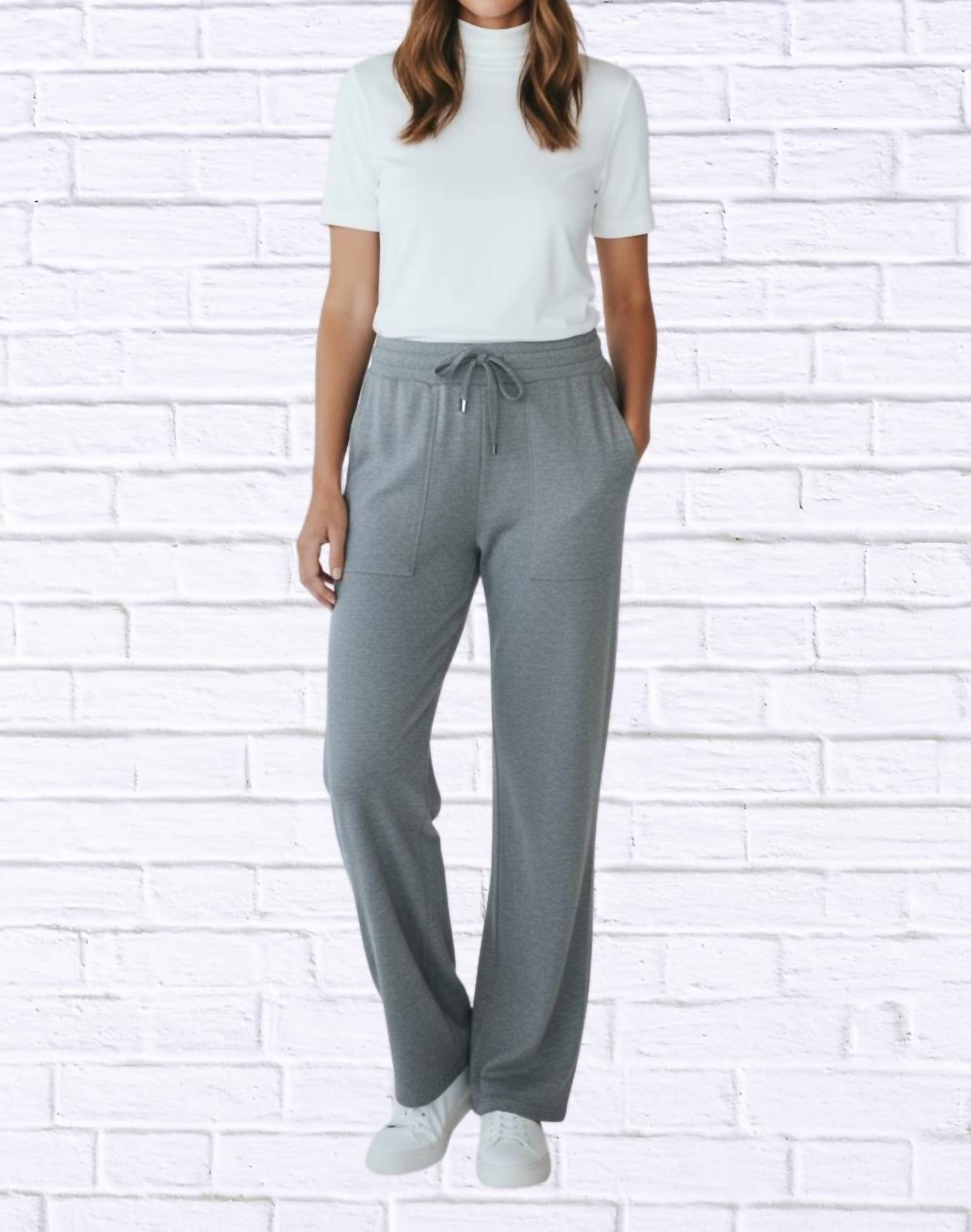 

Мягкие трикотажные брюки для дома на завязках серого цвета Diva Usa, серый