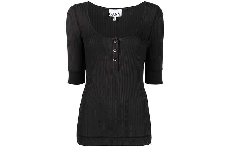 

GANNI Вязаный свитер женский черный FW21