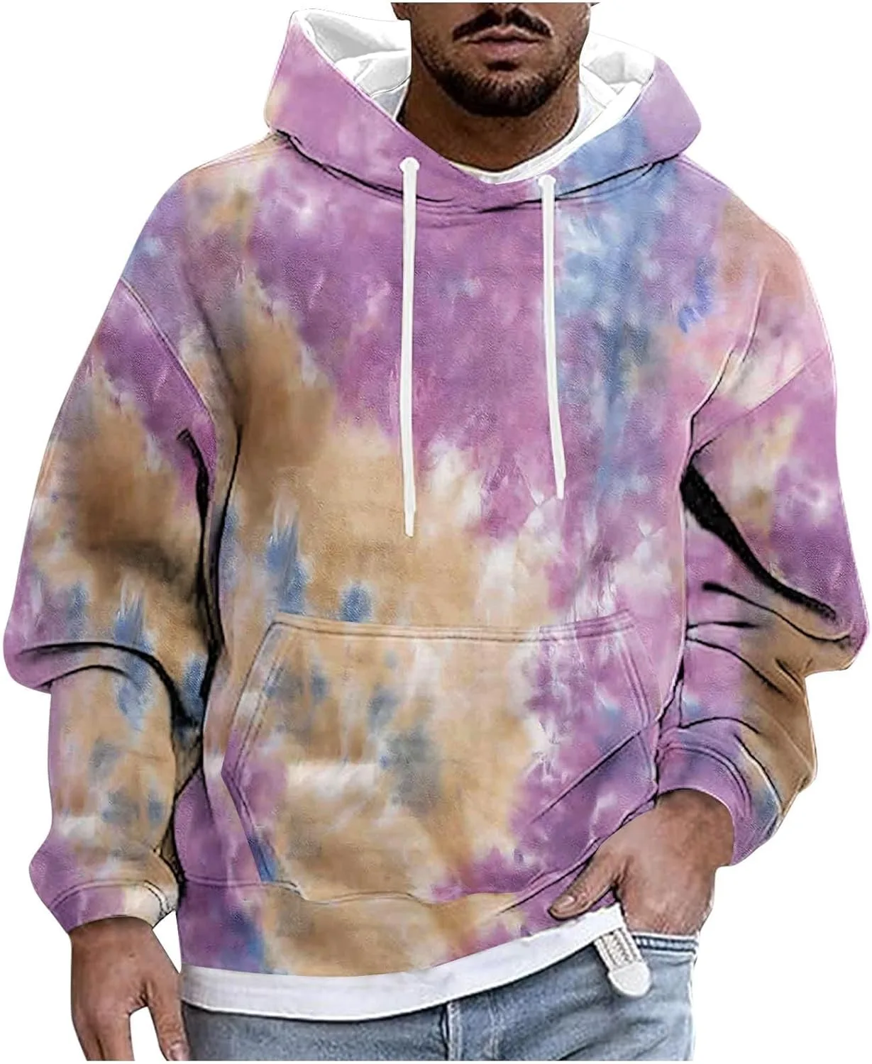 

Мужская футболка с капюшоном 3D Printed, длинный рукав и карман