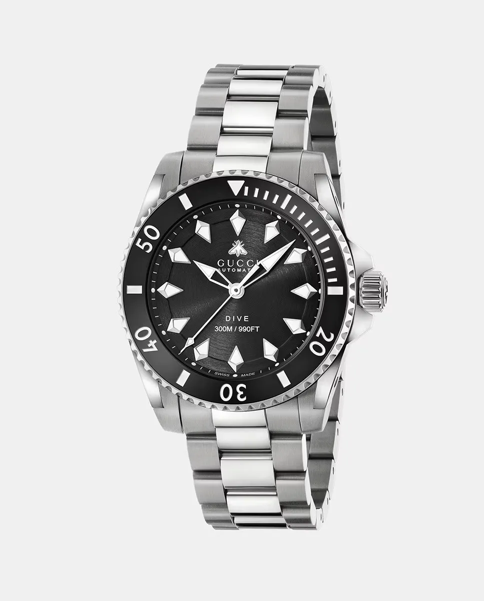 

Dive YA136353 автоматические мужские часы из стали Gucci, серебрянный