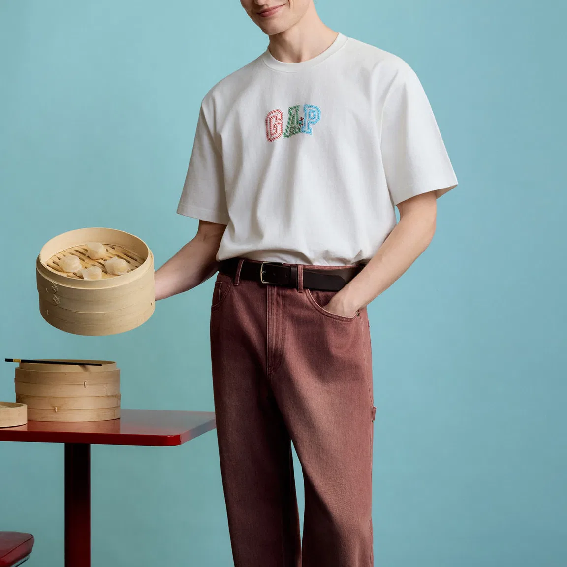 Футболка унисекс crew neck GAP, White — фото 4