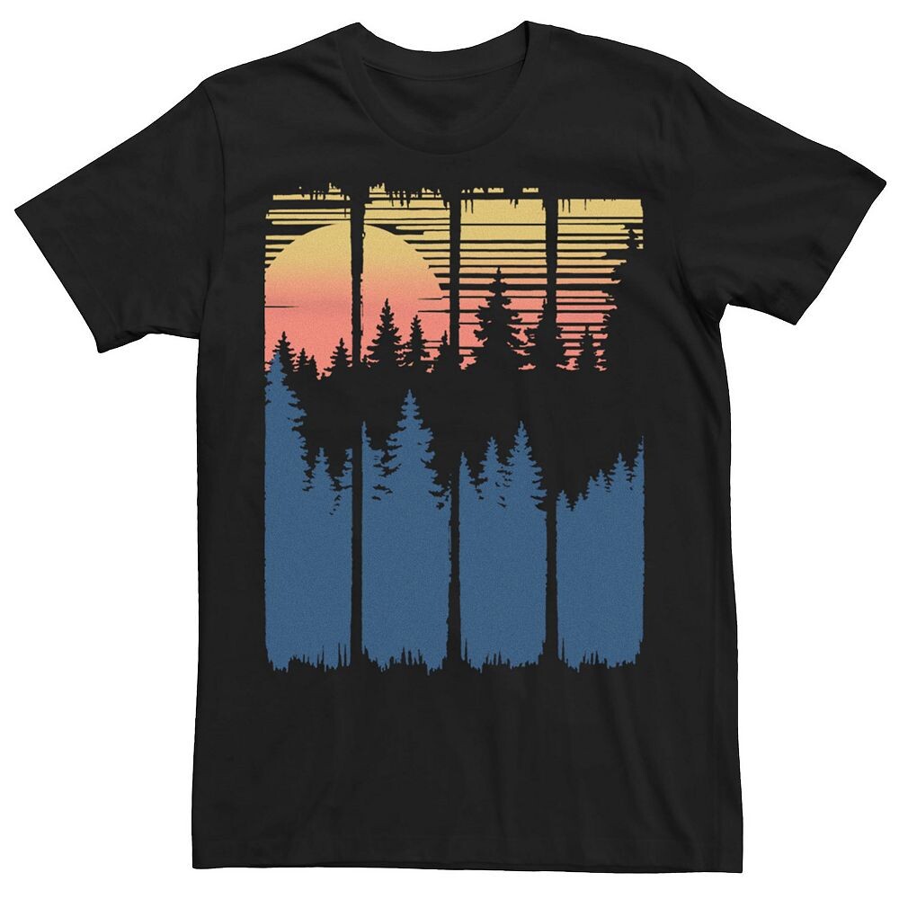 

Футболка с рисунком Big & Tall Sunset Forest Shadow Landscape, черный