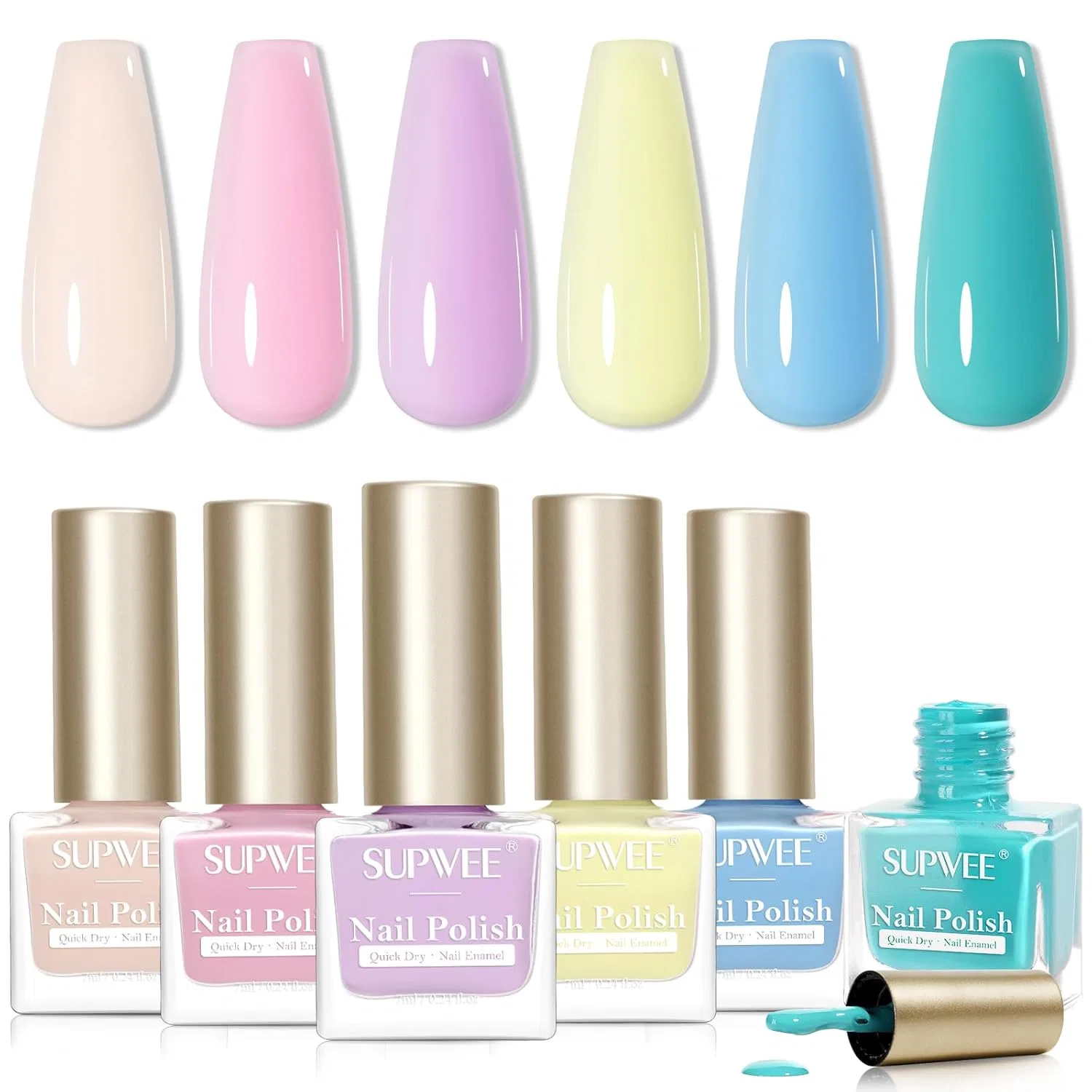 Набор быстросохнущих лаков для ногтей (6 цветов) от SUPWEE Supwee, 6 Colours-710
