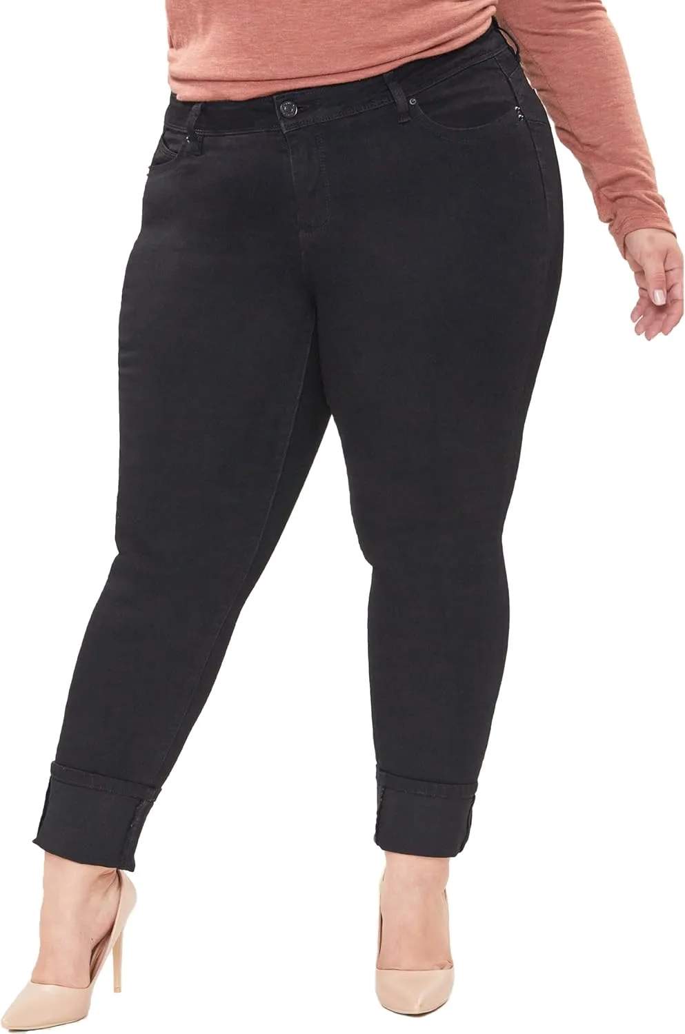 

Royalty for Me Women's Plus Size Wannabettabutt джинсы с отворотами и двумя пуговицами