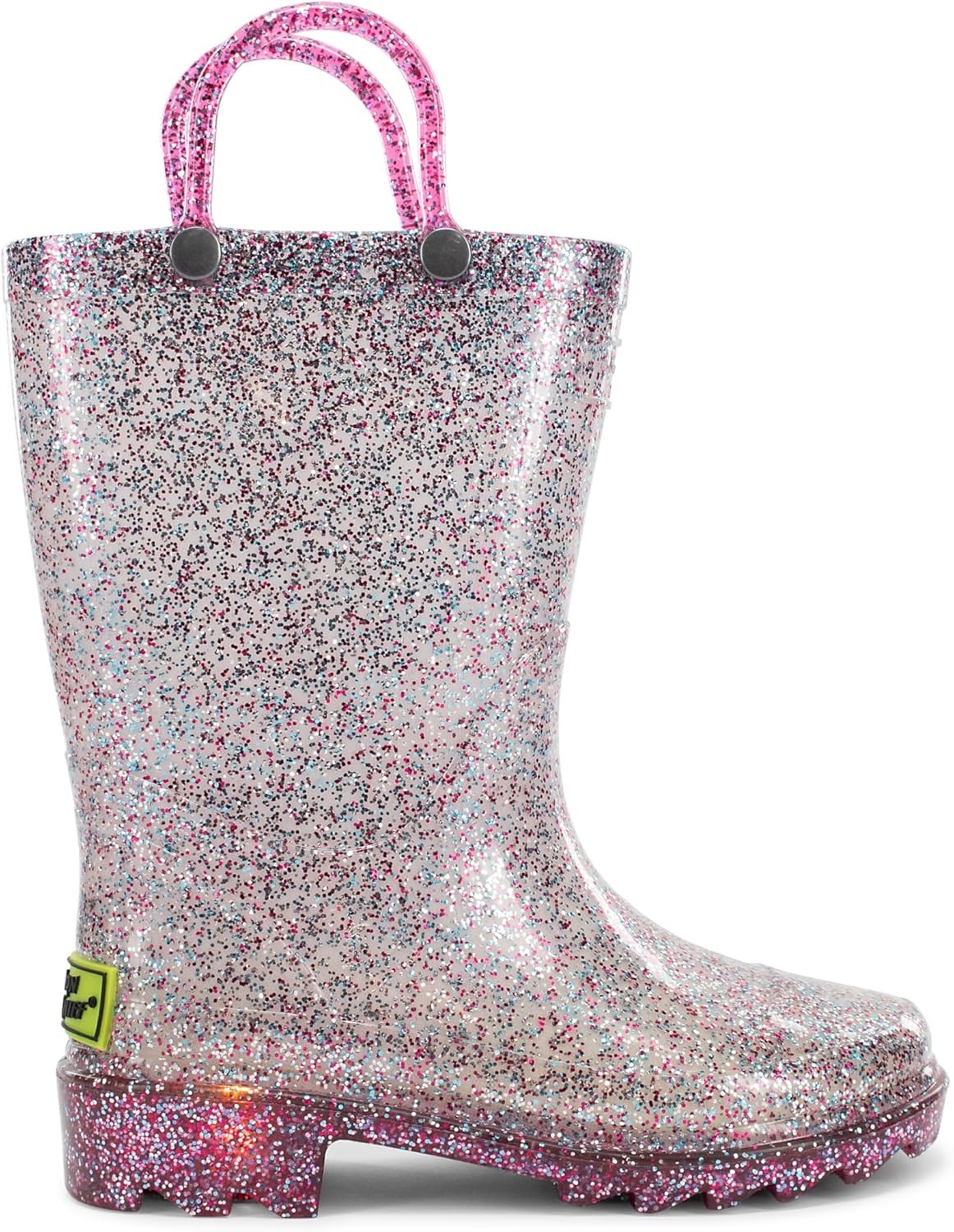 

Детские водонепроницаемые светящиеся резиновые сапоги Western Chief с ручками для удобного надевания и снятия для мальчиков и девочек, Multi Glitter