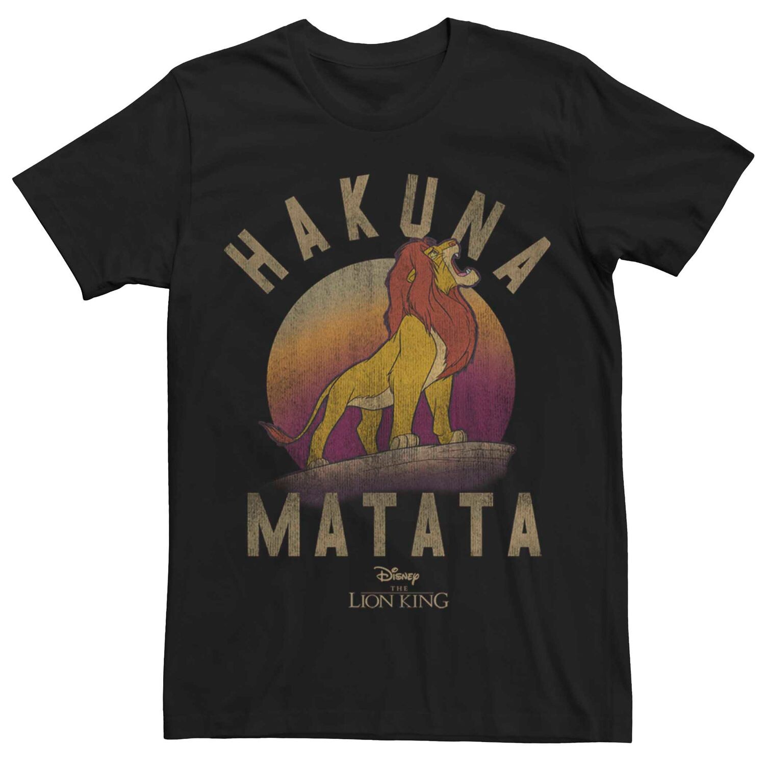 

Мужская футболка Disney King Lion King Simba Hakuna Matata Roar Licensed Character, черный