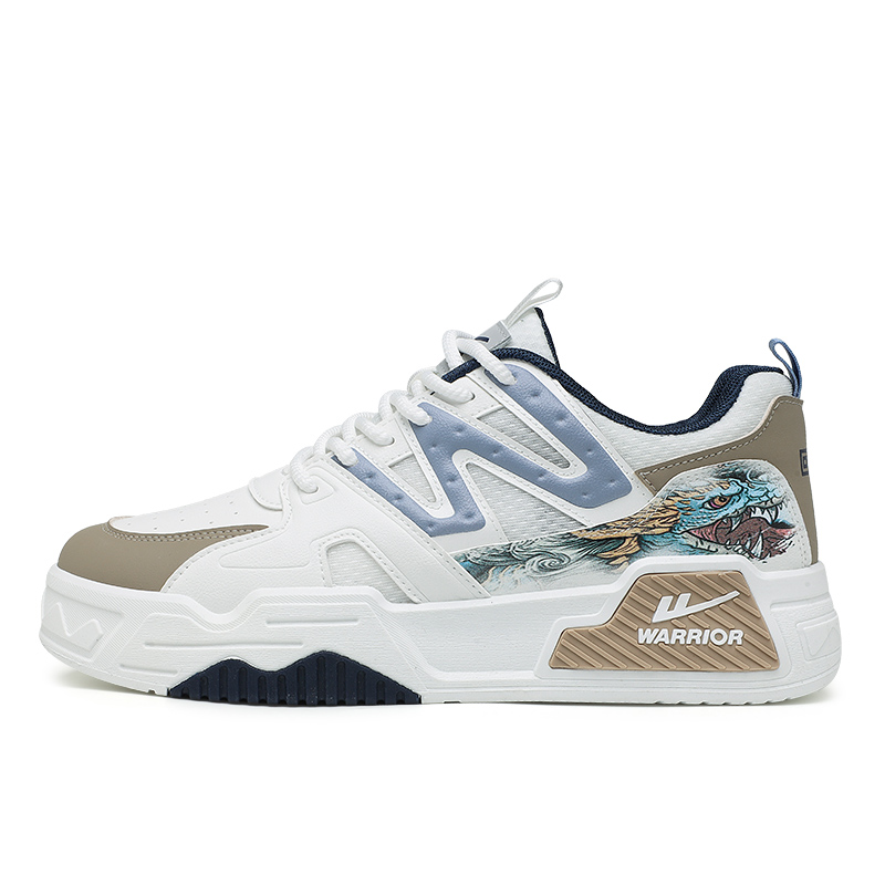 

WARRIOR Кроссовки для скейтбординга мужские, низкие, белые/хаки