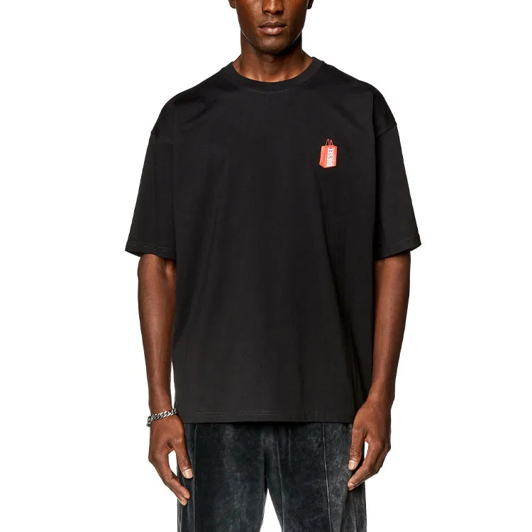 Футболка с круглым вырезом Diesel Black Moderate Straight Fit — фото 4