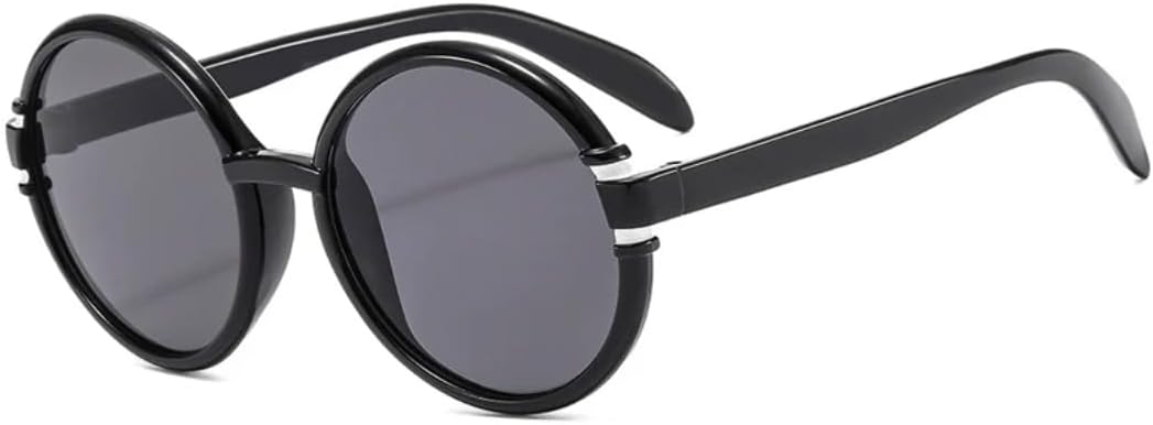 

Модные солнцезащитные очки большого размера с круглой оправой для женщин и мужчин, для активного отдыха и вождения, с защитой от УФ-излучения UV400 TVTBBVV, Black Gray