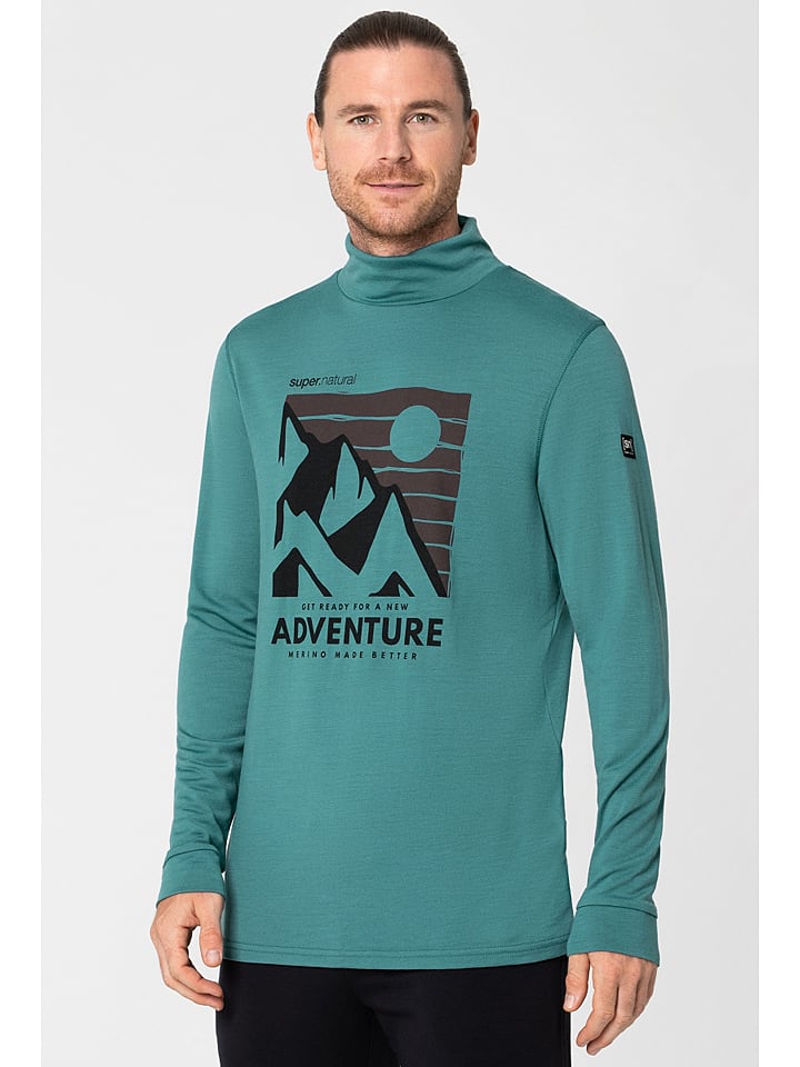 

Лонгслив super.natural Longsleeve Adventure, бирюзовый
