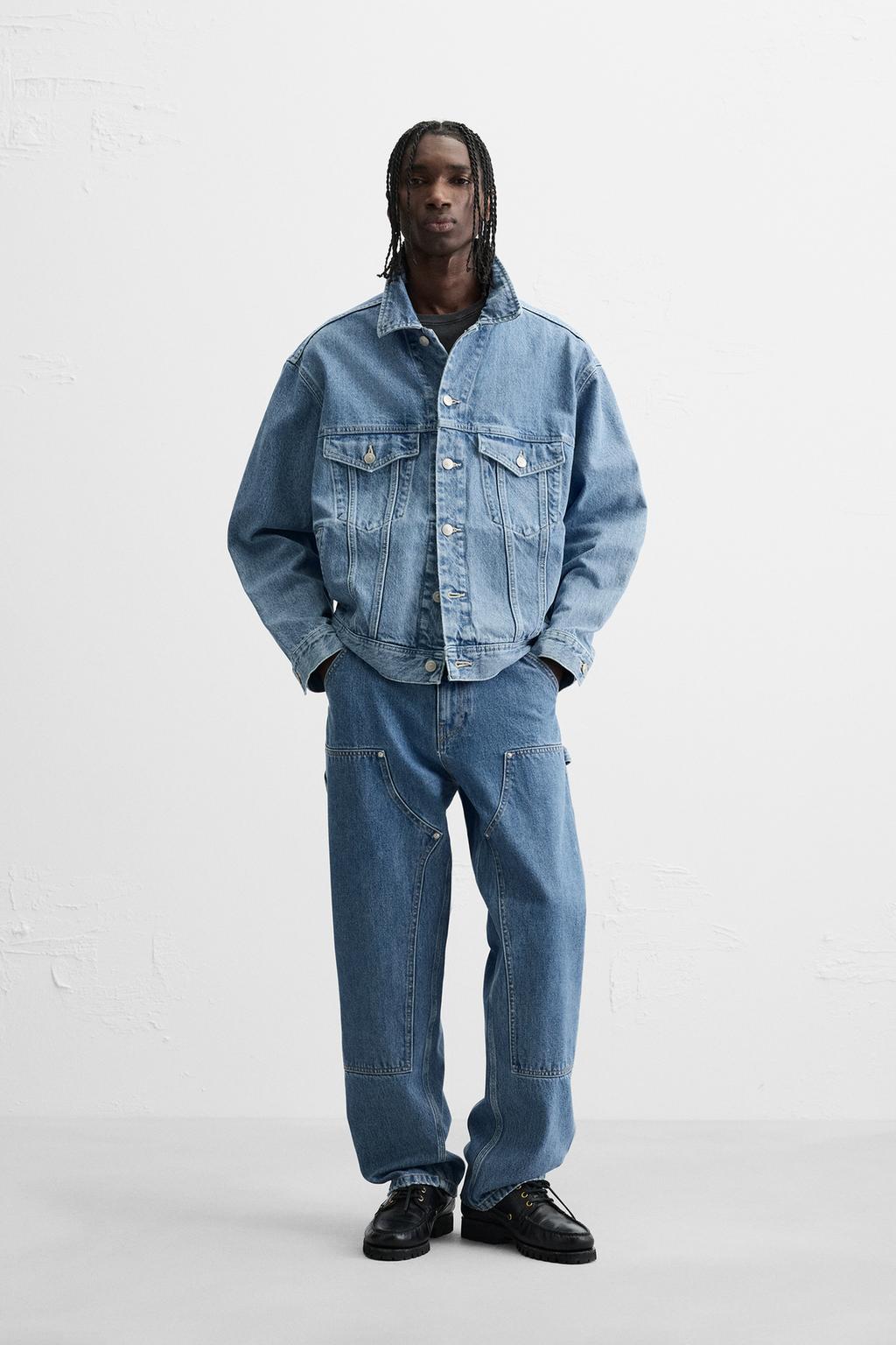 

Джинсы с прямыми штанинами carpenter ZARA, синий