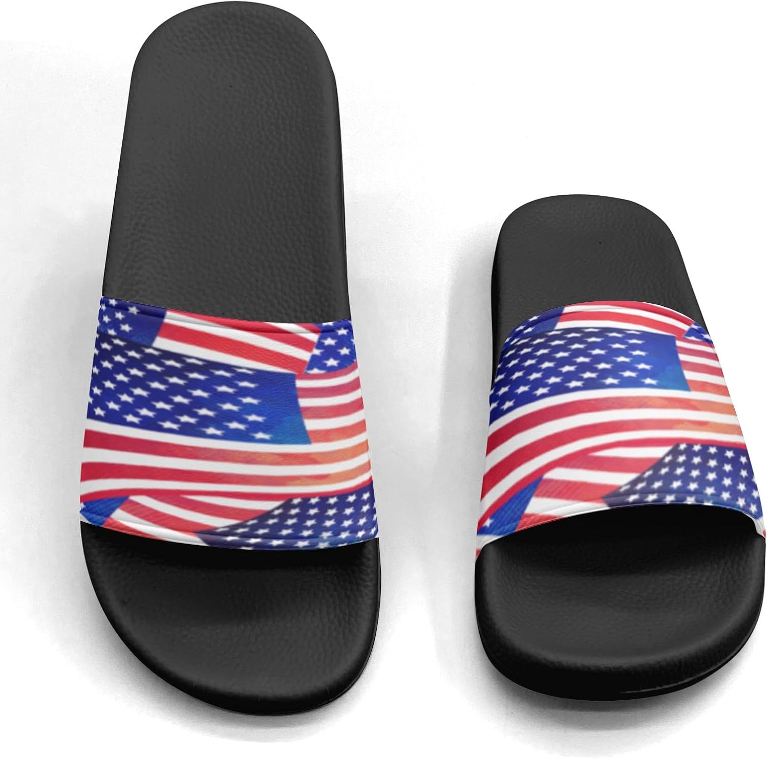 Шлепанцы с дизайном американского флага для женщин и мужчин Generic, Happy Flag Day American Custom 3 — фото 4