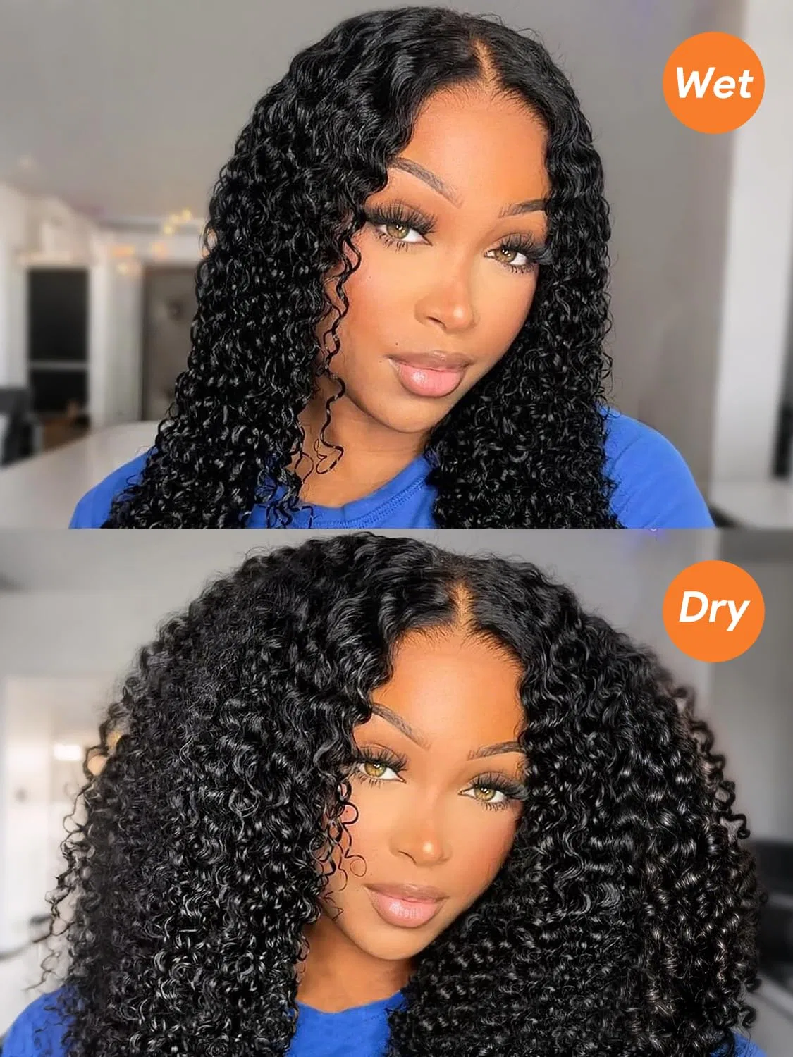 Женский парик Oxeyegirl из натуральных волос Kinky Curly Afro 20 дюймов, 180% плотность Oxeyegirl — фото 4