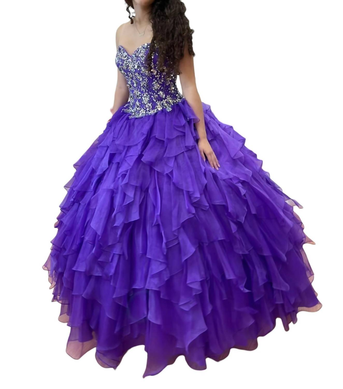 

Платье Quinceañera с открытыми плечами фиолетового цвета MORILEE