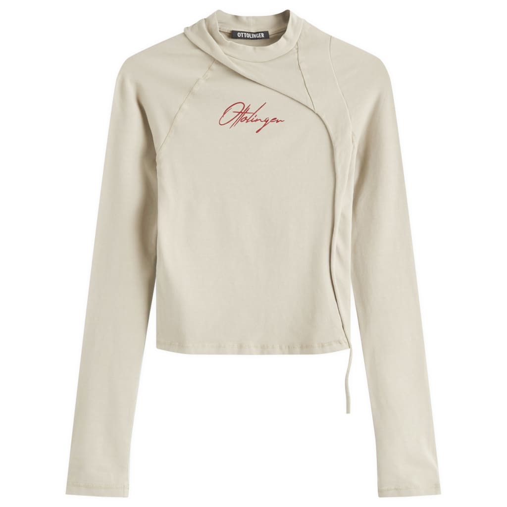 

Деконструированная облегающая модель longsleeve Ottolinger, цвет sand pebble