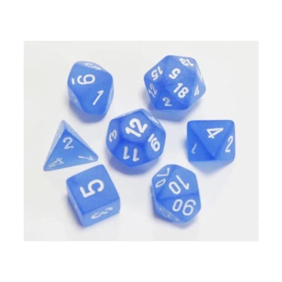 

Полисетка синего цвета с белым (7), Dice - Frosted - Poly Sets (Chessex)