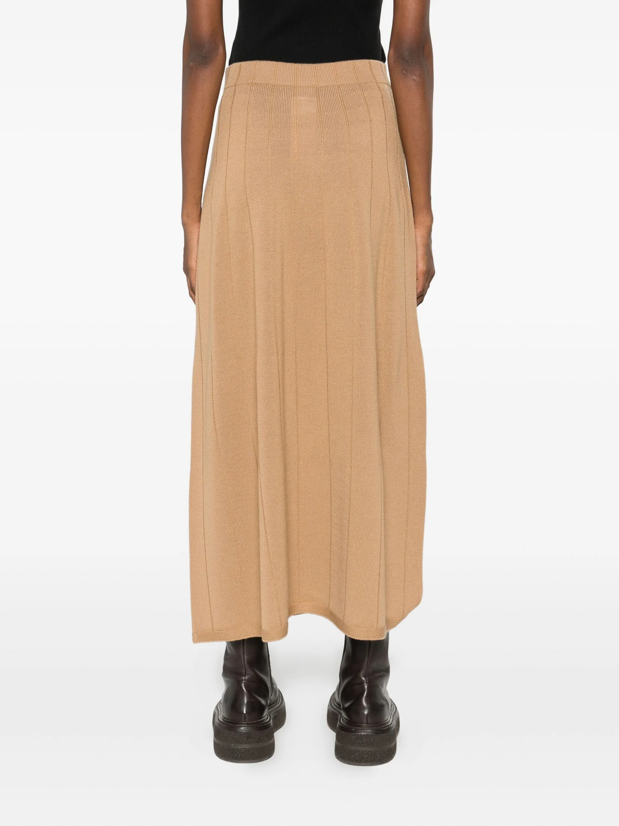 

Юбка миди из вирджинской шерсти Max Mara, коричневый