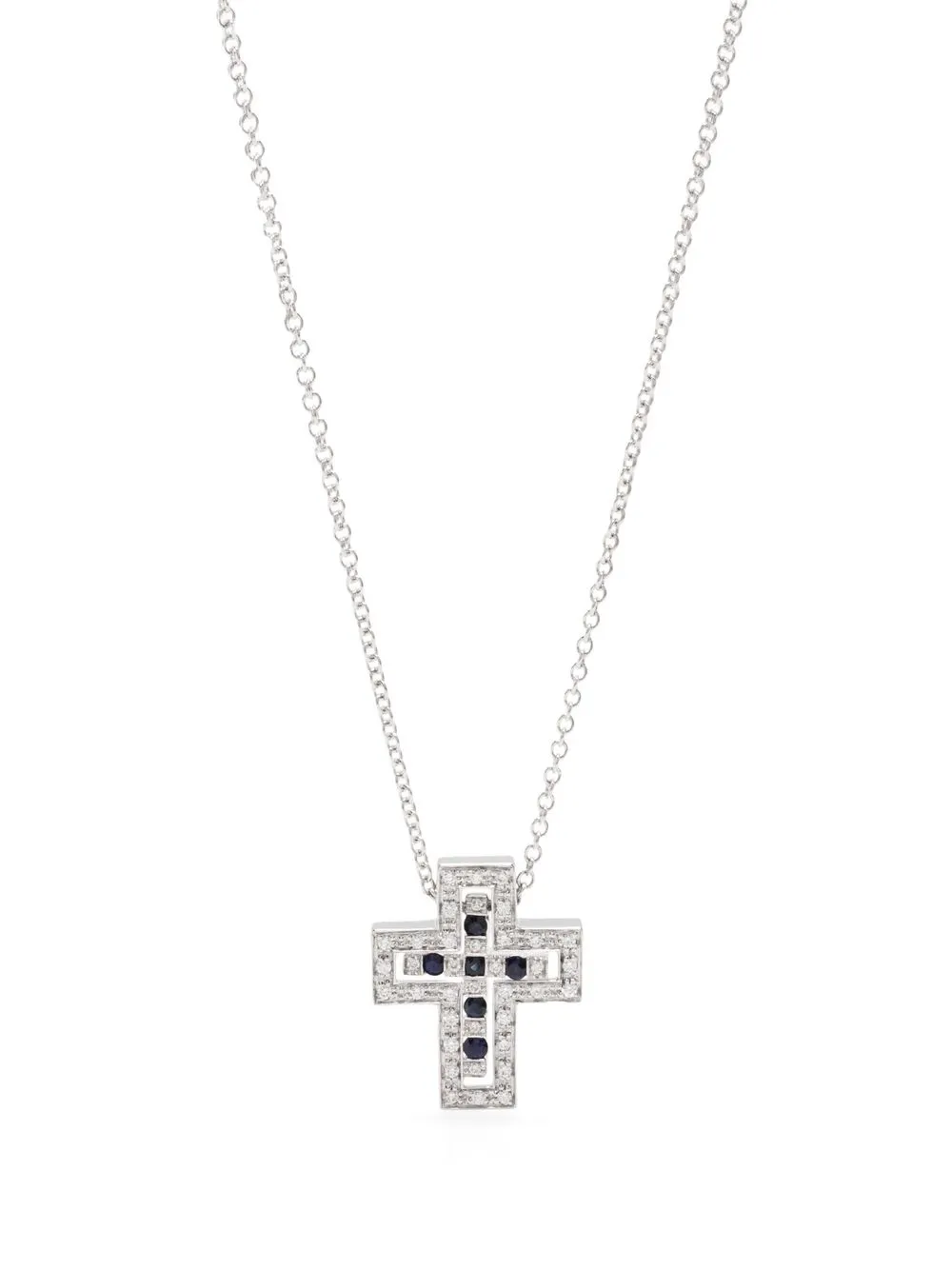 

Колье Belle Époque из белого золота с бриллиантами Damiani, серебяный