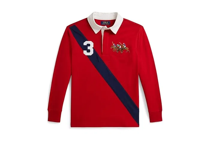Рубашка регби хлопковая Triple-Pony Polo Ralph Lauren Kids, Red Multi