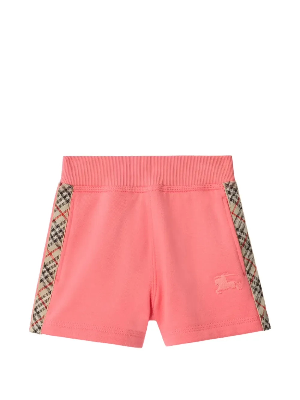 Хлопковые шорты с отделкой в клетку BURBERRY KIDS, розовый