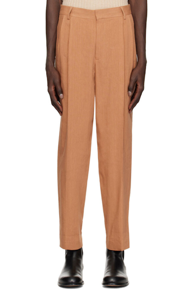 

Брюки плиссированные цвета загара Dries Van Noten