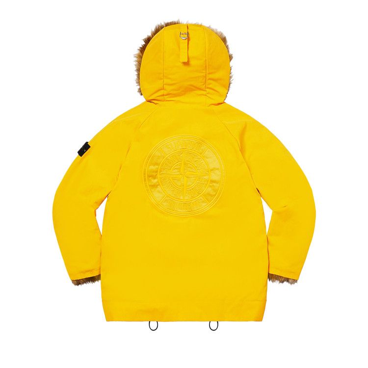 Парка Supreme x Stone Island Formula Steel Reversible Faux Fur Parka, Yellow — фото 2