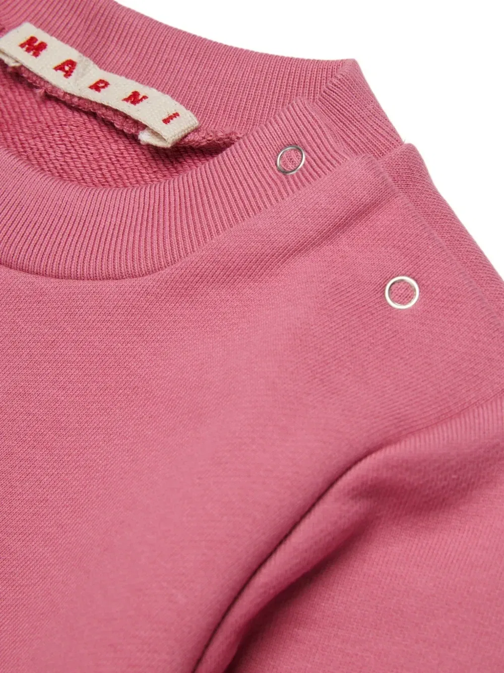 Свитшот с логотипом на пуговицах на плече Marni Kids, розовый — фото 4