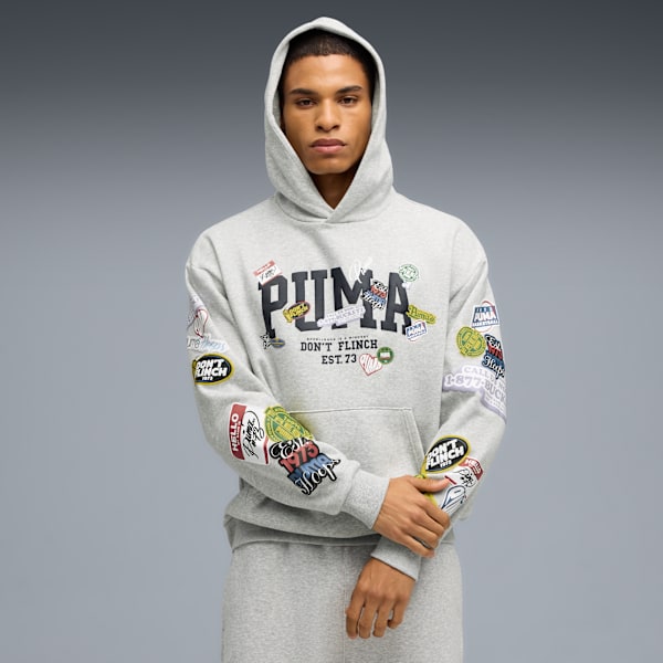 

Мужская баскетбольная толстовка с капюшоном Sticker Pack Puma, серый
