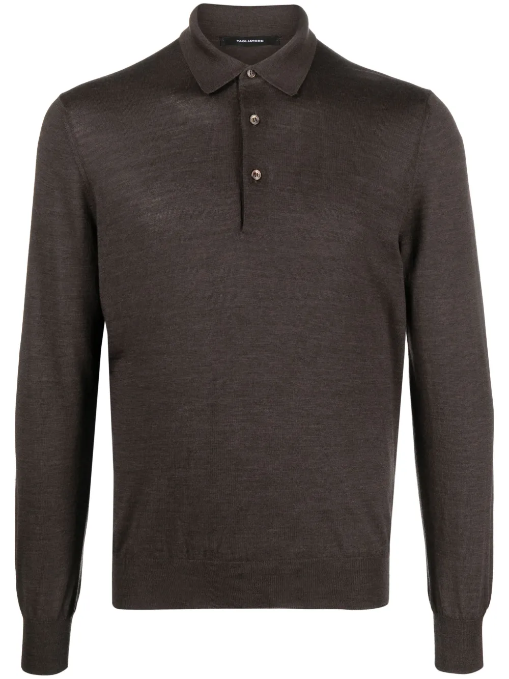 

Рубашка поло из вирджинской шерсти на пуговицах TAGLIATORE, коричневый