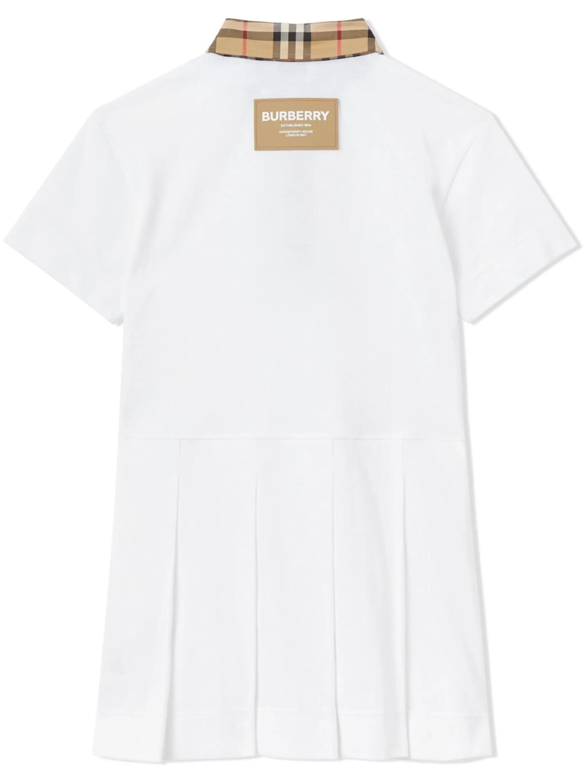 Платье с отделкой в клетку Vintage Check Burberry Kids, белый — фото 2