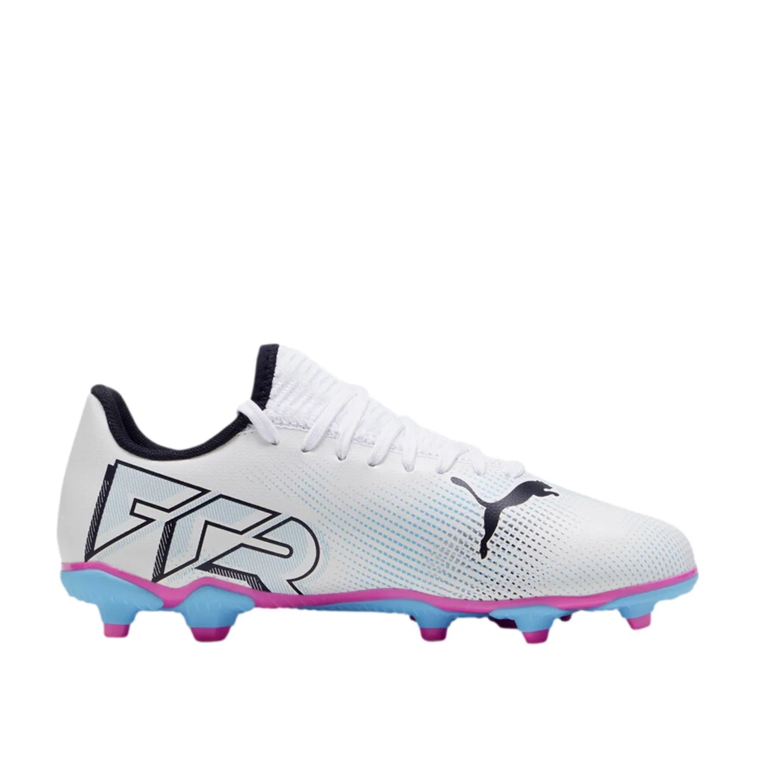 Детские кроссовки Puma Future 7 Play FG/AG Puma Black/Puma White/Poison Pink 107734-01 — фото 2