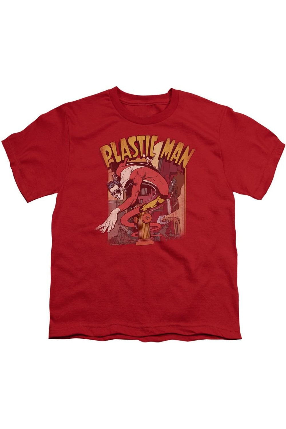 

Футболка с коротким рукавом DC Comics Plastic Man для подростков Gildan, красный