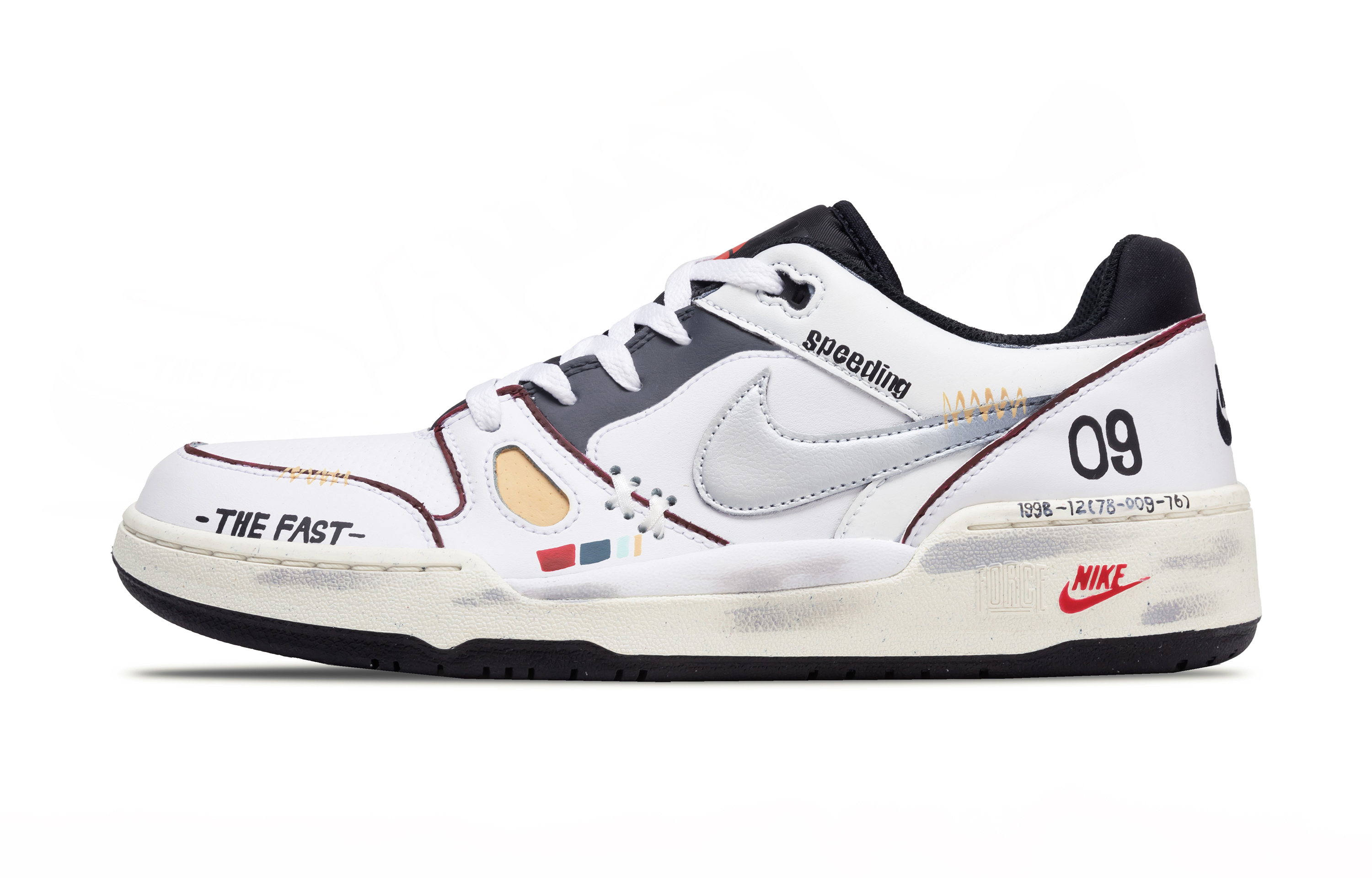 

Nike Кроссовки для скейтбординга Full Force Friday, Foot Tip Artistry Low Top, мужские, белые, серые