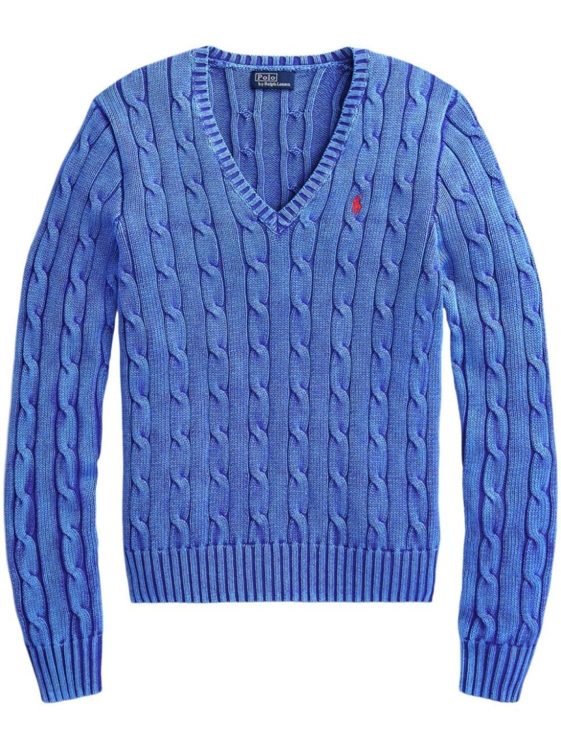 

Polo Ralph Lauren джемпер фактурной вязки с V-образным вырезом, синий