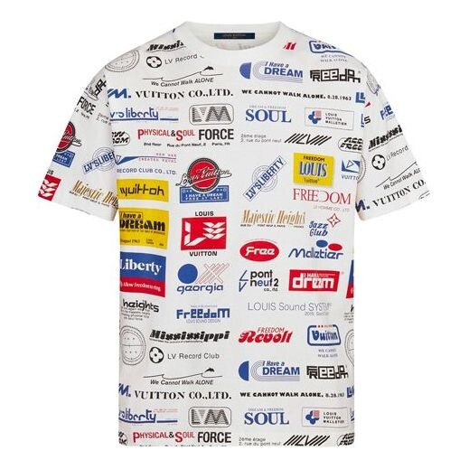 

Футболка men's alphabet logo printing casual short sleeve white Louis Vuitton, белый