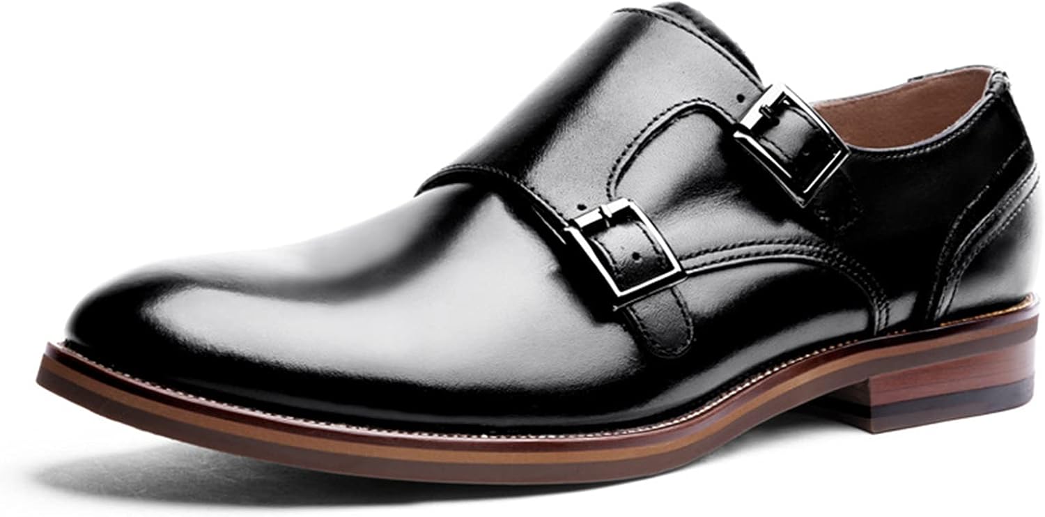 

Мужские монашеские туфли на один ремешок, с пряжкой, без шнуровки, классический носок, оксфорды, современные деловые туфли, черные, размер US6-6.5/UK5-5.5/EU38 Wknbeu