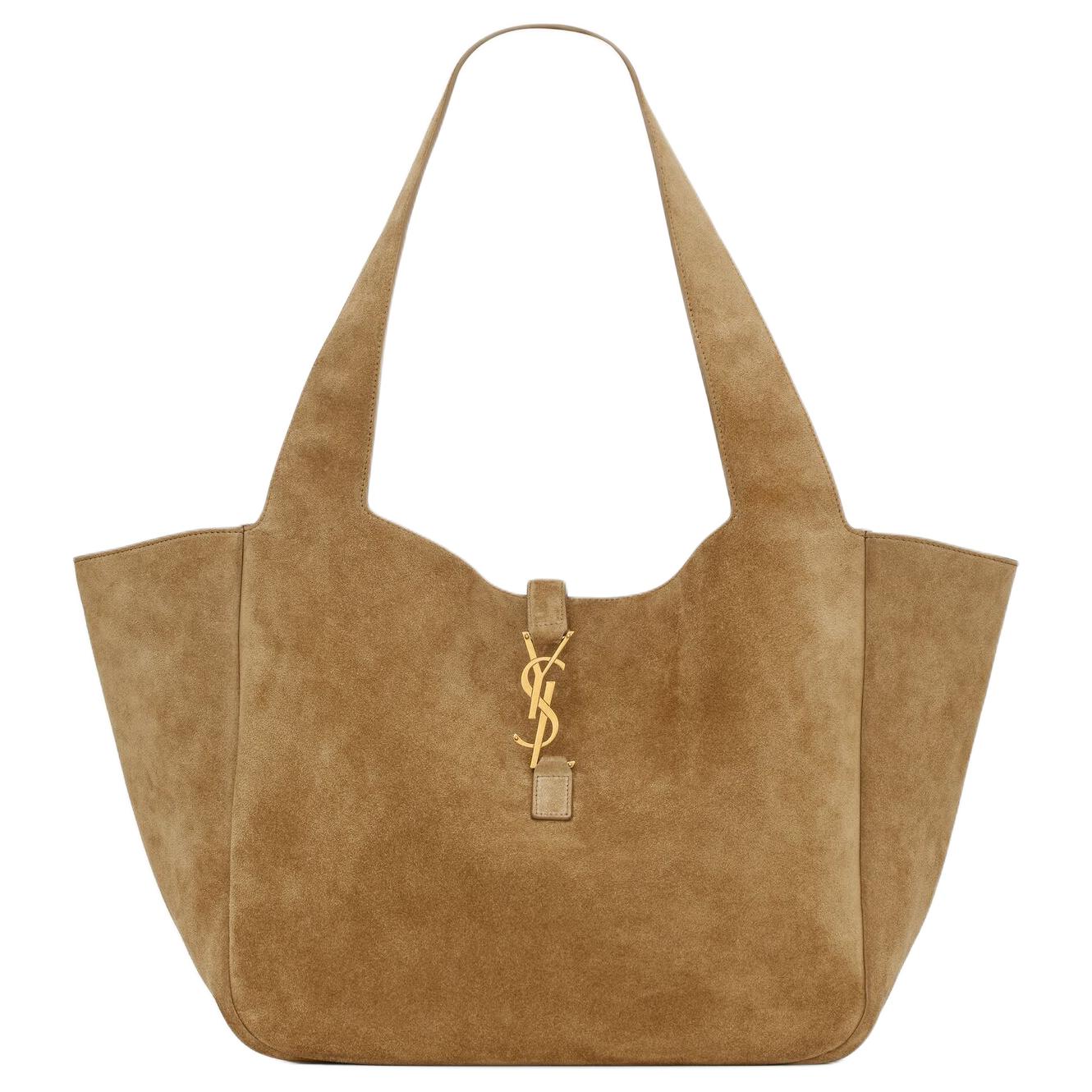 

Сумка-шоппер из замши, шоппер, дамская сумка, сумка через плечо верблюжьего цвета SAINT LAURENT