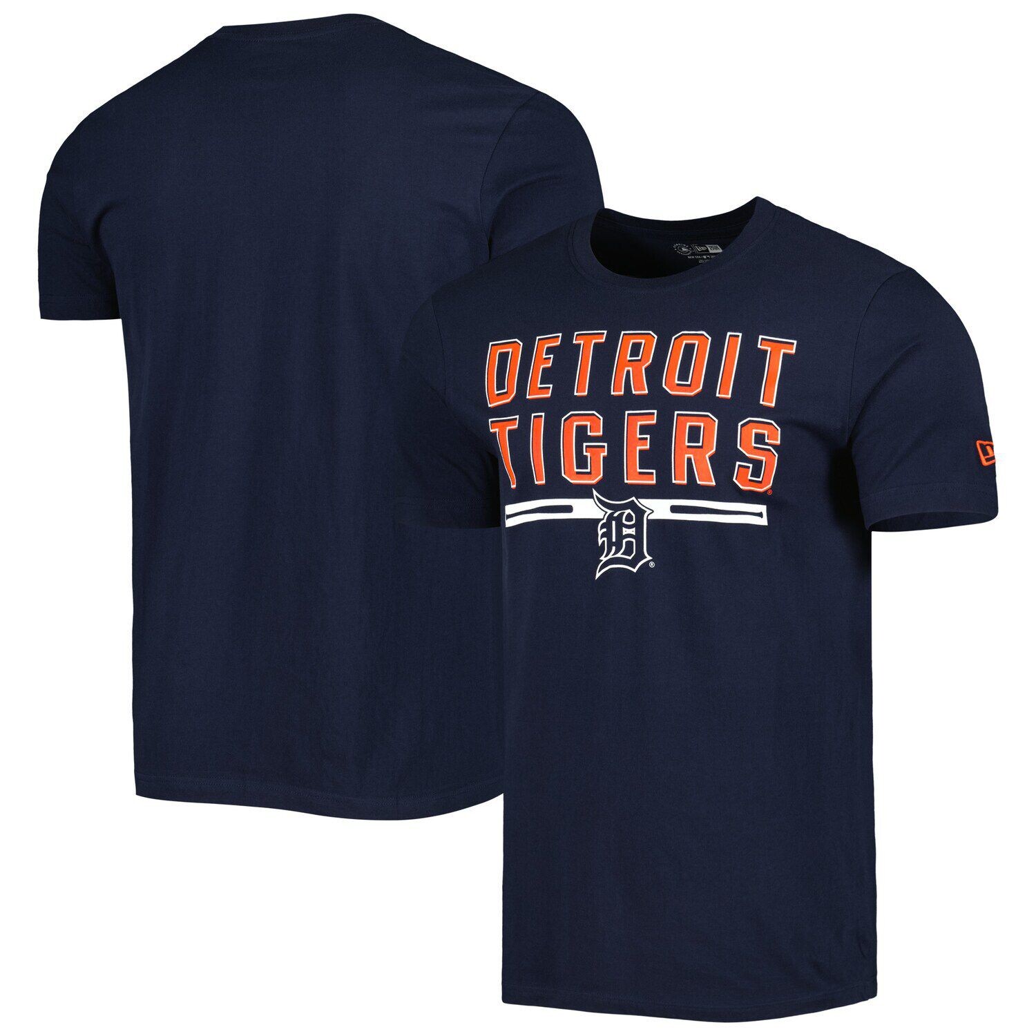 

Мужская футболка New Era Navy Detroit Tigers для тренировки ватина, Черный, Мужская футболка New Era Navy Detroit Tigers для тренировки ватина