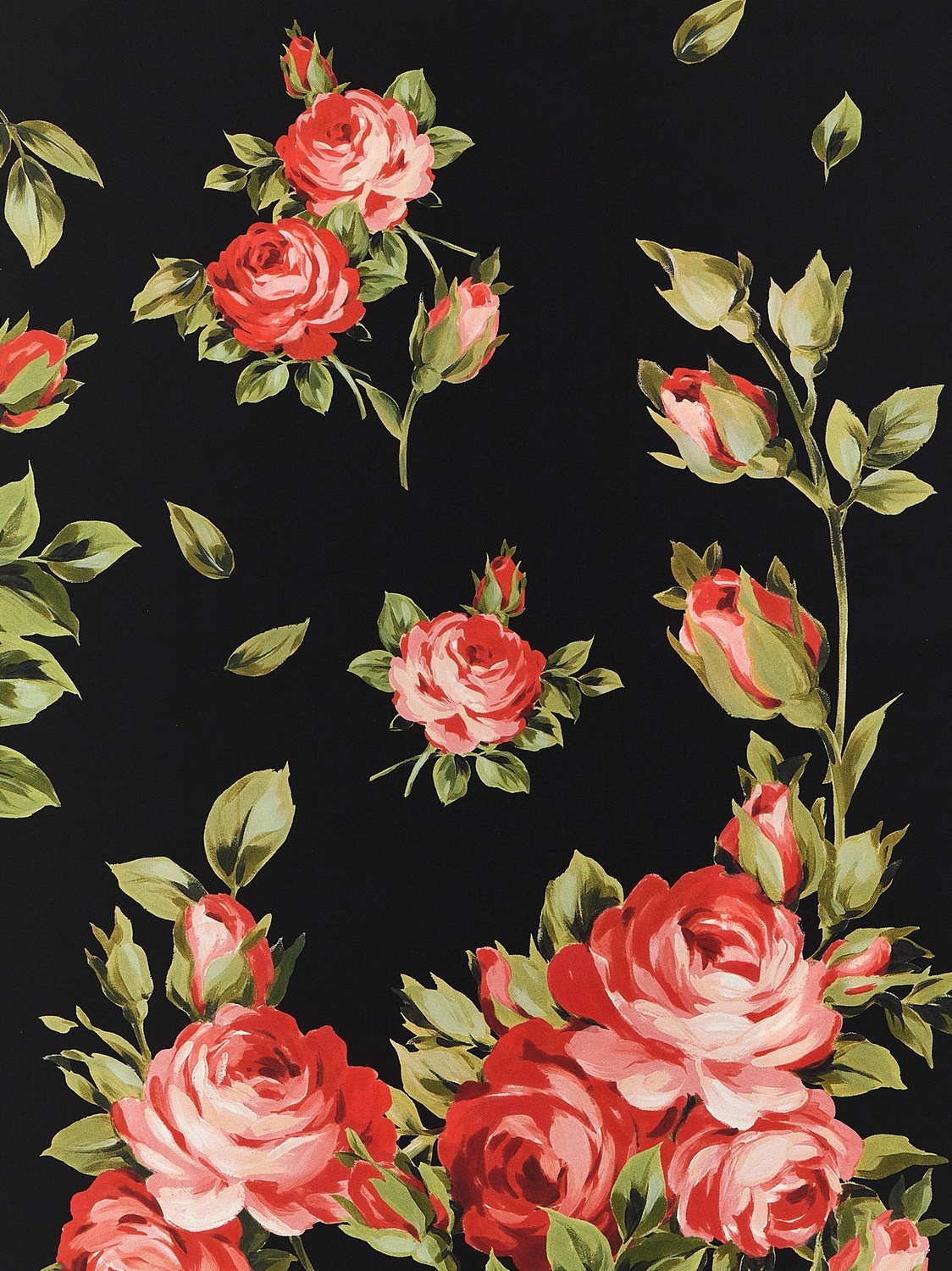 Шелковый шарф «Букет из роз» DOLCE & GABBANA, черный — фото 3