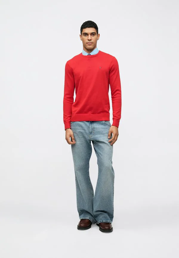 Свитер с круглым вырезом и вышивкой флага Tommy Hilfiger, Medium Red — фото 3